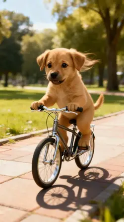 pet riding a bike