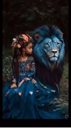 Protection lion bleu