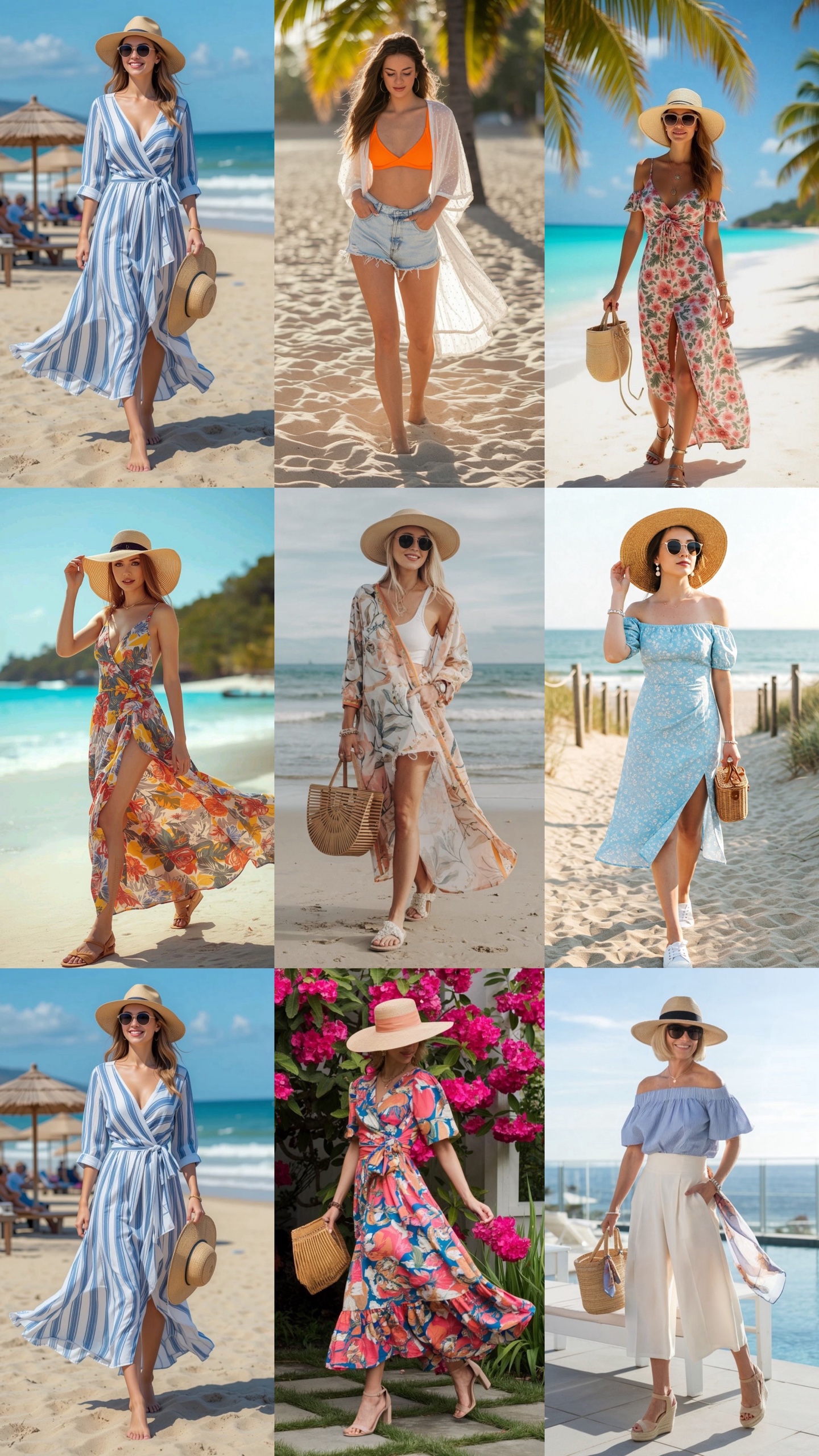 Ideia de praias de looks