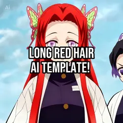 Long red hair AI
