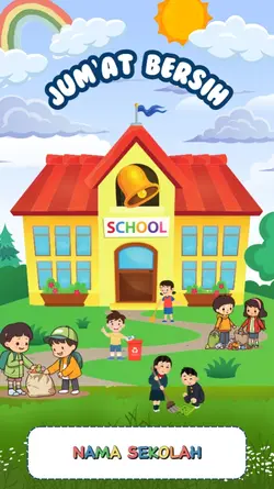 membersihkan sekolah