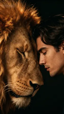 With Lion Photoshoot