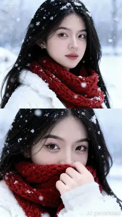 Ghép ảnh AI mùa đông