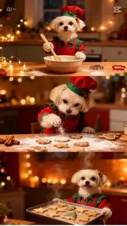 クッキーを作るななこ