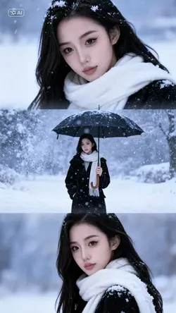 Ghép ảnh mùa đông AI