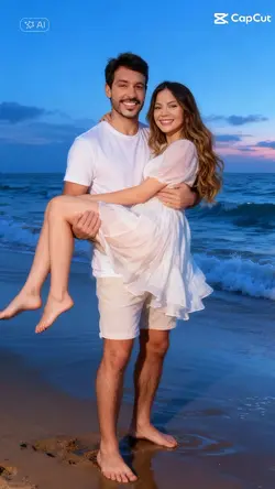 casal na praia IA