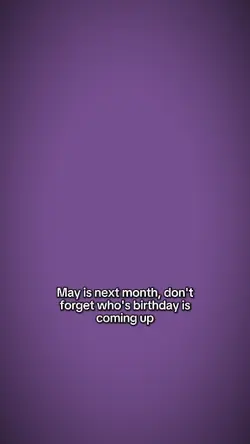 May is next month 