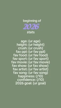2026 stats!!