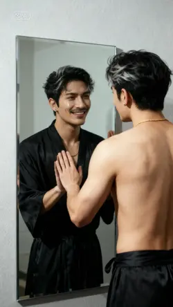 foto di depan cermin