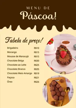 Menu de Páscoa 