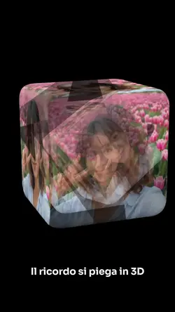 Ricordi che ruotano in un cubo 3D