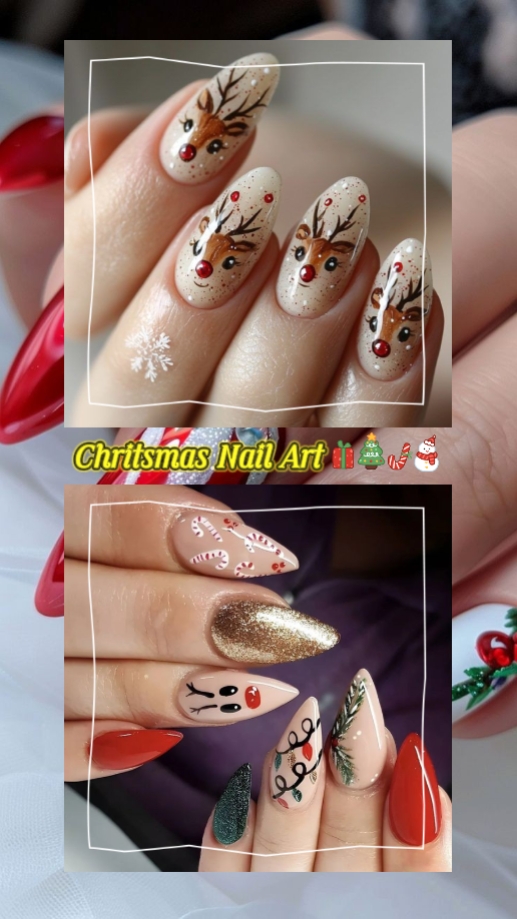 Arte De Unhas De Natal