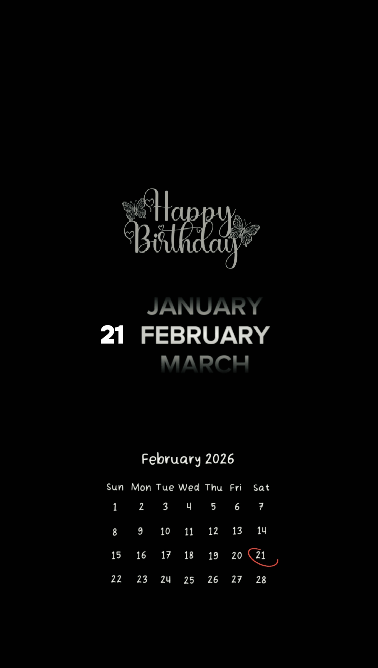 Birthday 21 February