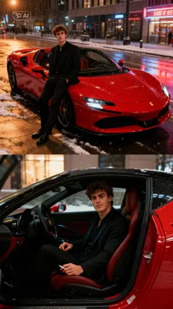Men red supercar 