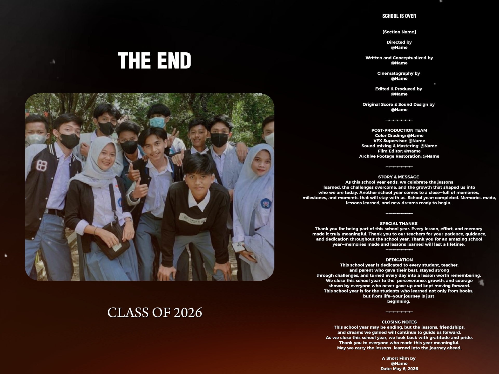 SCHOOL IS OVER 