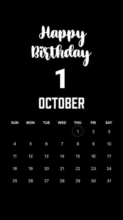 BIRTHDAY 1 OCTOBER