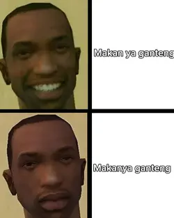 Makanya ganteng meme