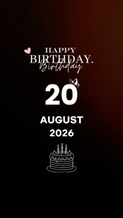 Hbd mylove 20 august