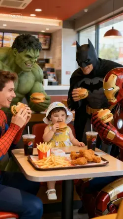 Superhero eating