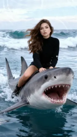 riding a shark