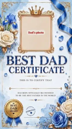 certificate for dad