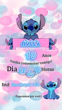 convite do stitch 