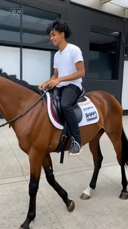 andando de cavalo