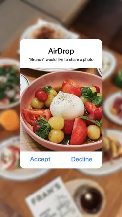 camera roll, airdrop