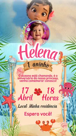 Convite Moana Baby🥳