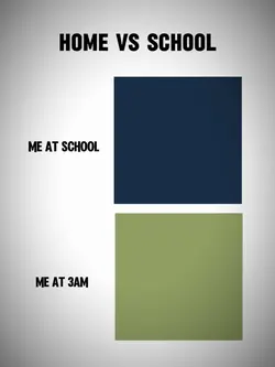 me at 3am vs school