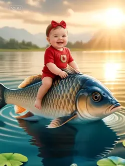 I'm riding a fish