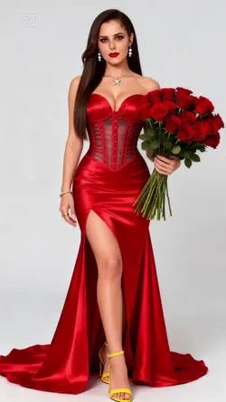 red dress