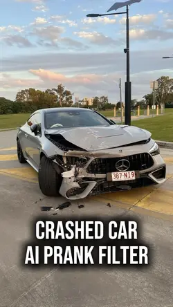Crashed Car AI prank