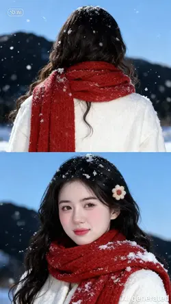 Ghép ảnh AI mùa đông