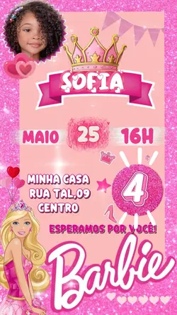 Convite Barbie