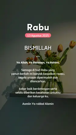 Rabu 13 agustus 2025