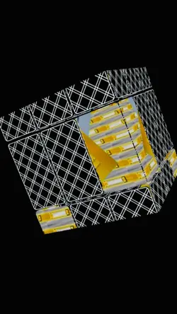 金と銀の穴あきキューブ