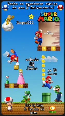 Convite Super Mario