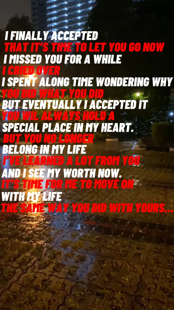 Time to let you go.