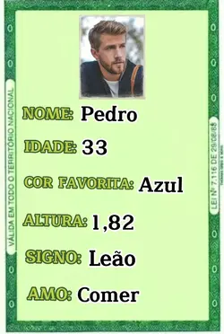SUA IDENTIDADE...