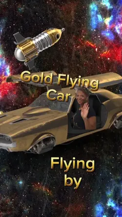 Gold Flying Car