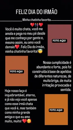 FELIZ DIA DO IRMÃO 