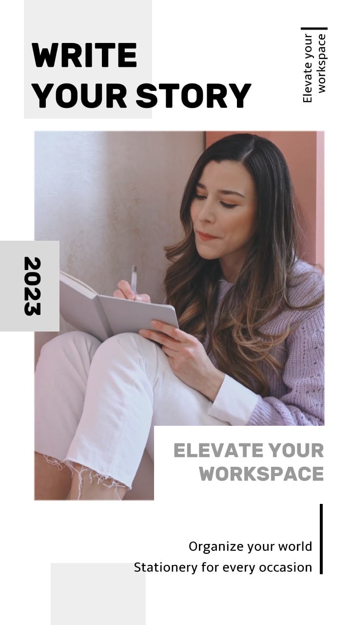 Exibição de Papelaria Estilo Minimalista
