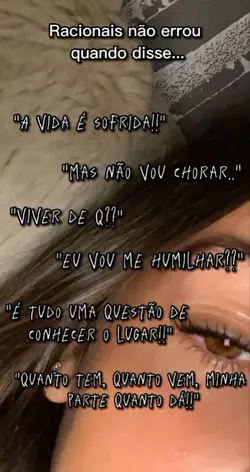 "a vida é sofrida"