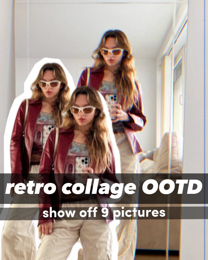 retro collage OOTD