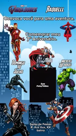 Convite Vingadores 