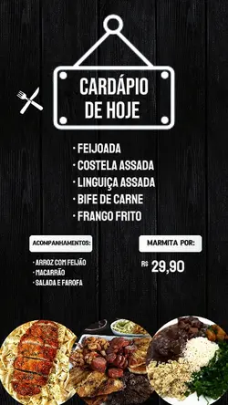 cardápio de hj