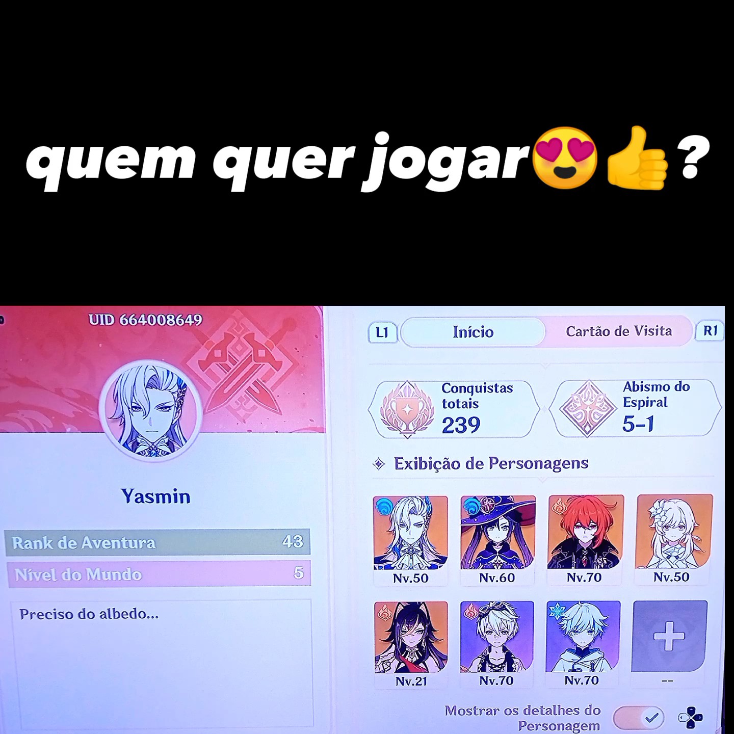 quem quer jogar?