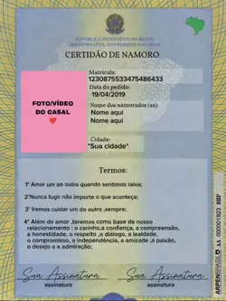 certidão de namoro 