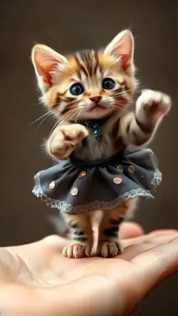 Cute tiny cat dance